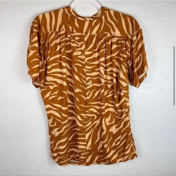 Mauve by Anthropologie | Animal Print Zebra Printed Blouse - Picture 4 of 6